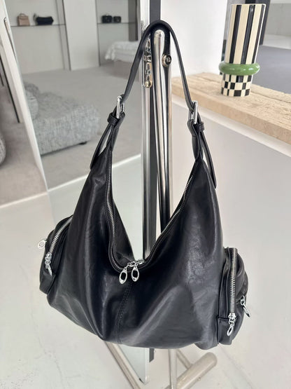 Schlanke Leder Hobo Tote Bag