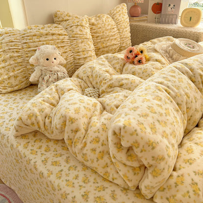 Ultra-weiche Fleece-Decke mit floralem Muster