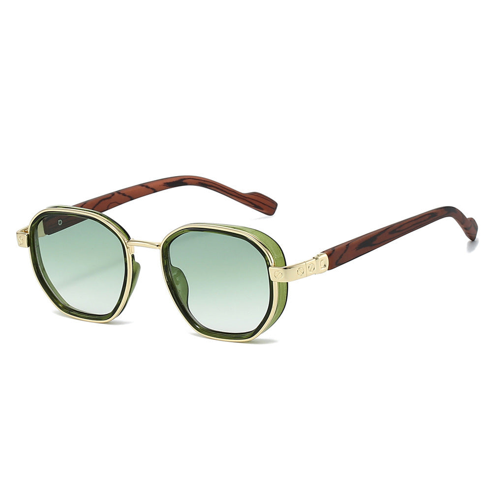 Geometrische rahmenlose Sonnenbrille mit luxuriösen goldenen Akzenten Brehn