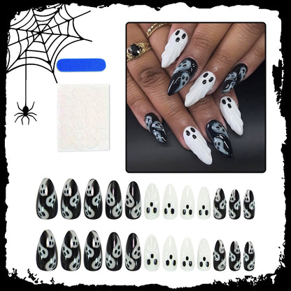 Kunstnagelset mit gruseligem Gespenster-Design Brehn