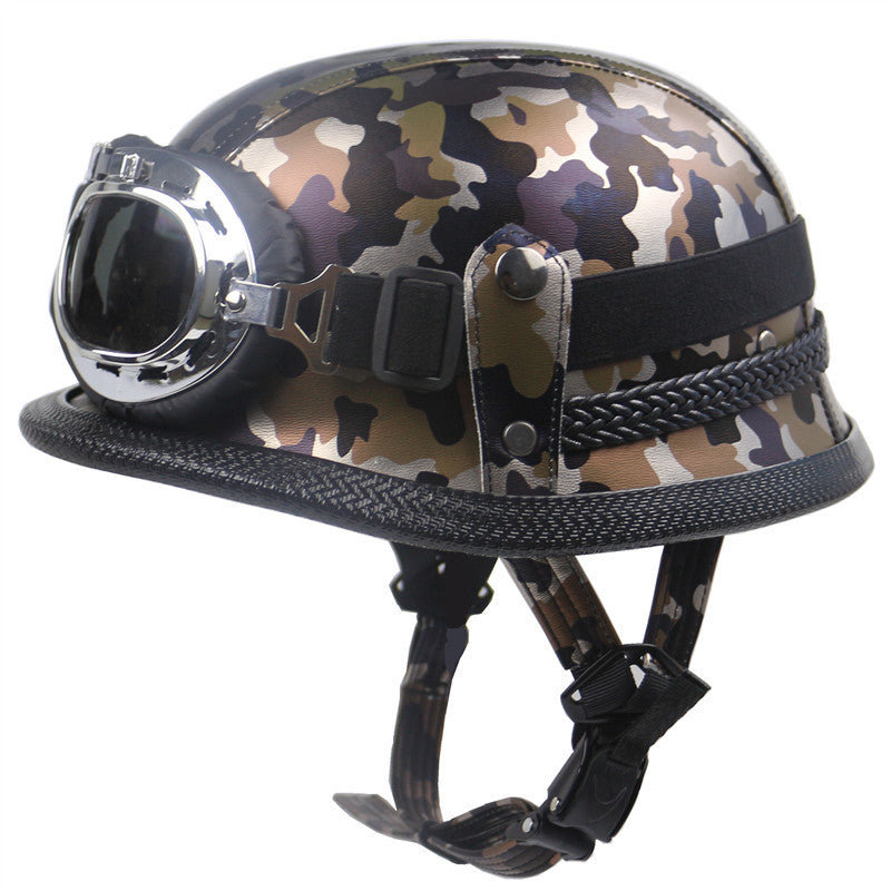 Vintage-Style Motorradhelm mit Goggles Brehn