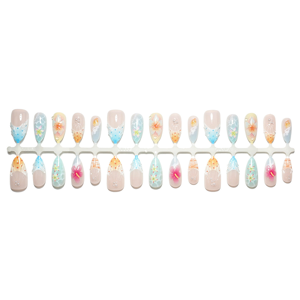 Dekoratives florales Press-On-Nagelset