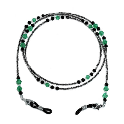 Elegante lila Perlen Brille Kette Brehn