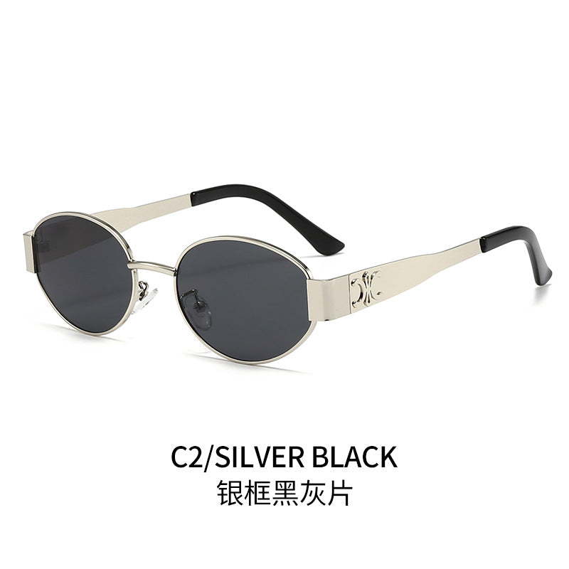 Damen Designer-Sonnenbrille mit elegantem ovalem Rahmen und einzigartigen Akzenten Brehn