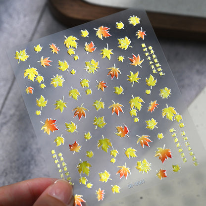 Herbstblatt Nagelkunst Aufkleber