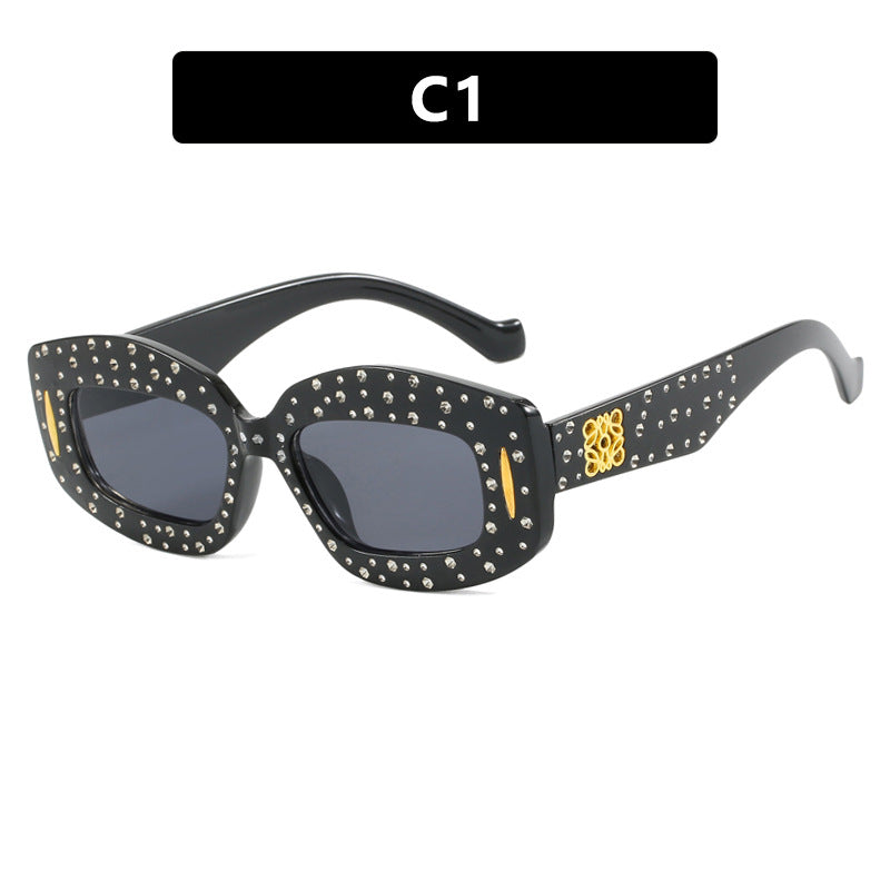 Damen modische Sonnenbrille mit glamourösem Strassbesatz Brehn