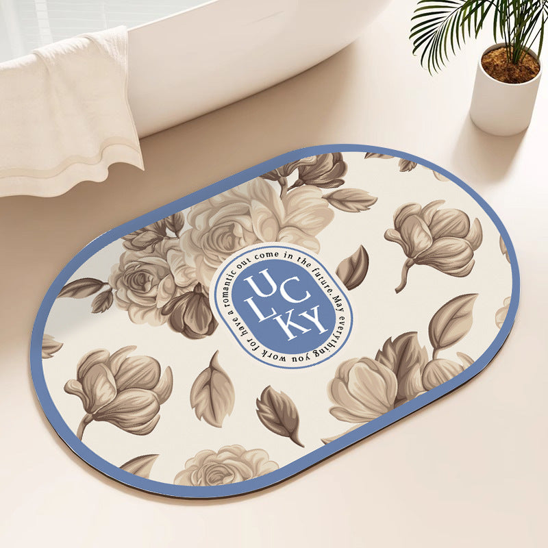 Oval Floral Badematte Brehn