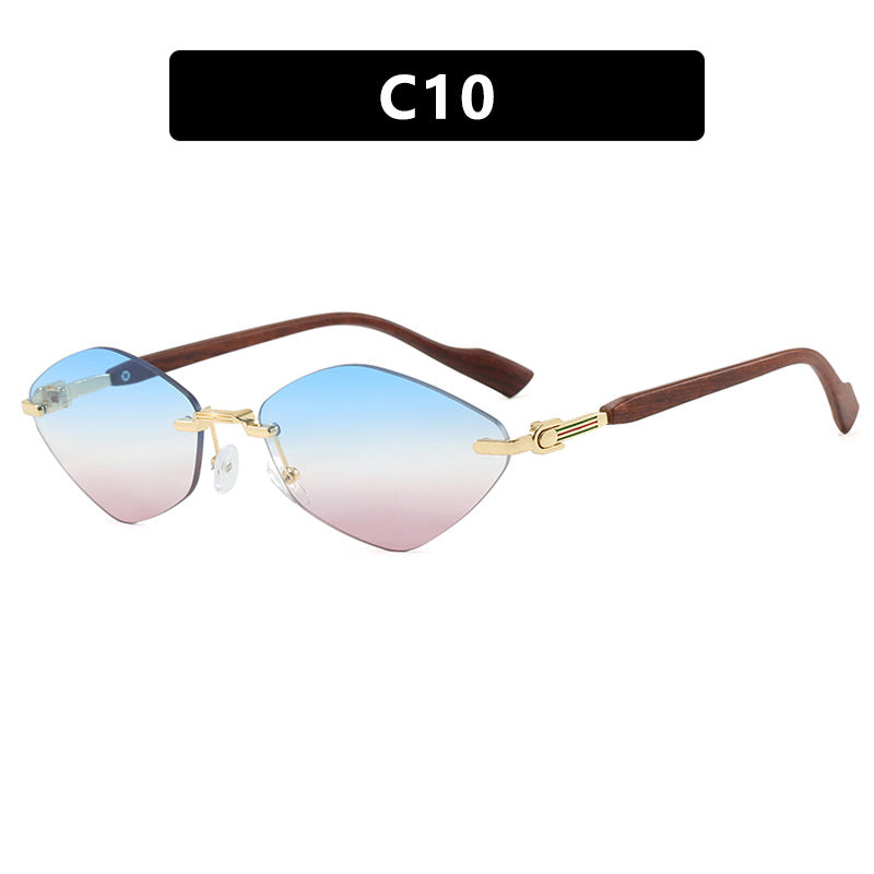 Damen geometrische Sonnenbrille mit luxuriösen Holzarmen und polarisierten Gläsern Brehn