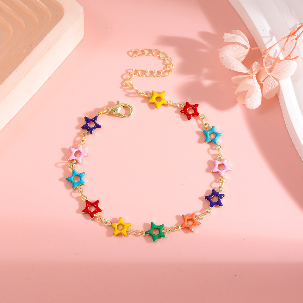 Bunte Stern Charm Fußkette Brehn 1788164326