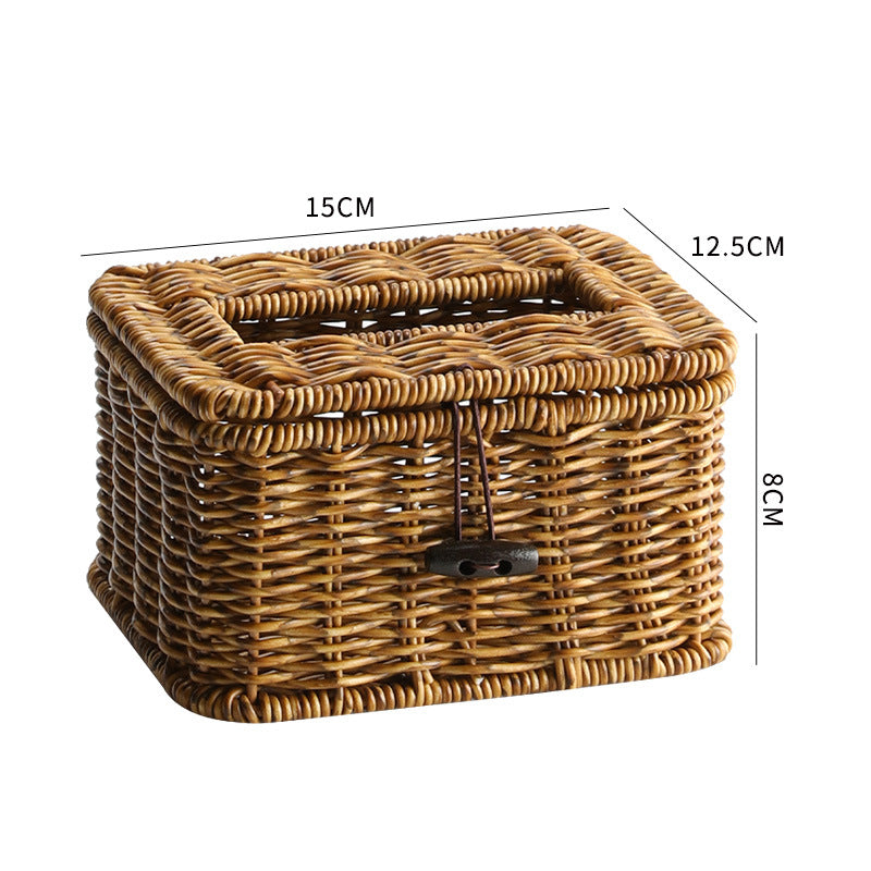 Handgemachte Rattan-Aufbewahrungsbox mit Deckel Brehn