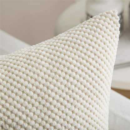 Quadratischer dekorativer Kissenbezug mit handtuftetem Pompon‑Tufting und weichem Baumwollmix Brehn