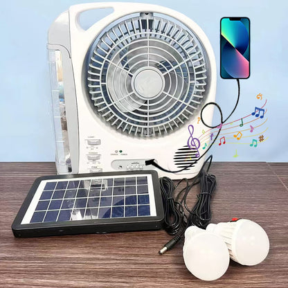 Damen tragbarer Solar-Ventilator mit integrierter LED-Beleuchtung Brehn