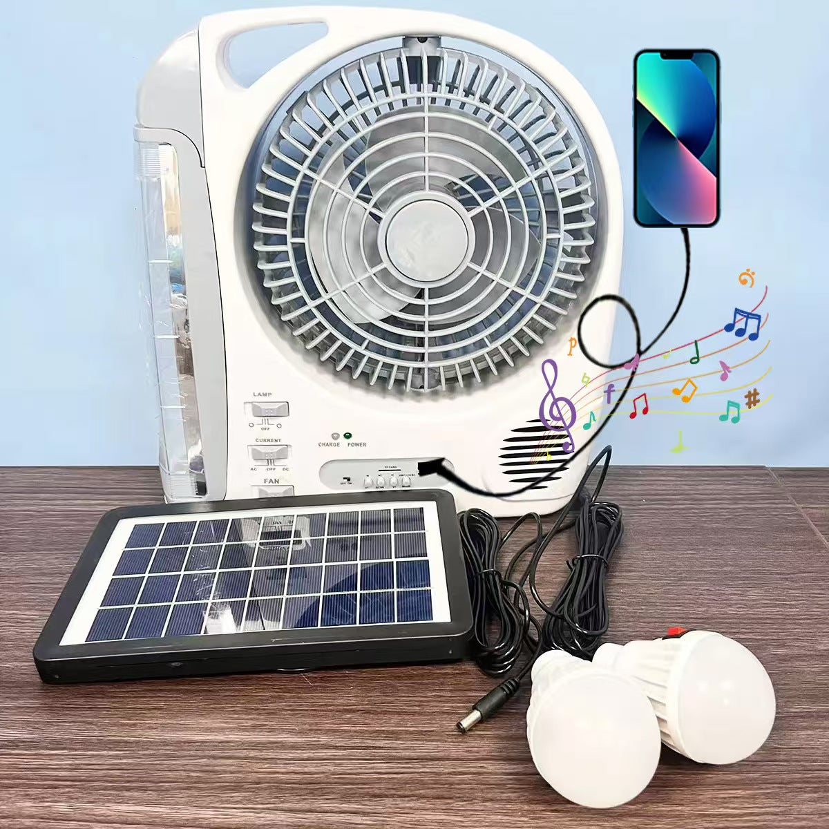 Damen Multifunktionaler Solarventilator mit integrierter LED-Beleuchtung Brehn