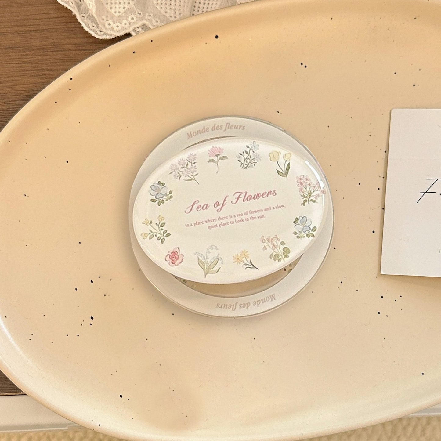 Eleganter Keramik-Untersetzer mit Blumendesign Brehn