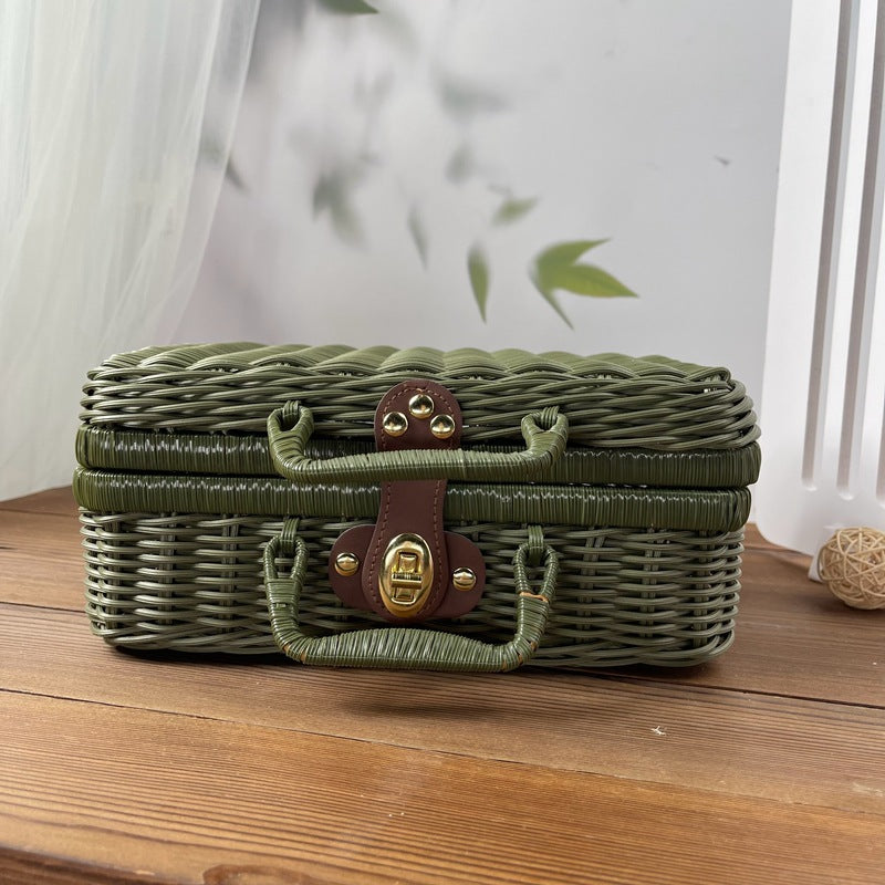 Damen Rattan Handtasche Brehn