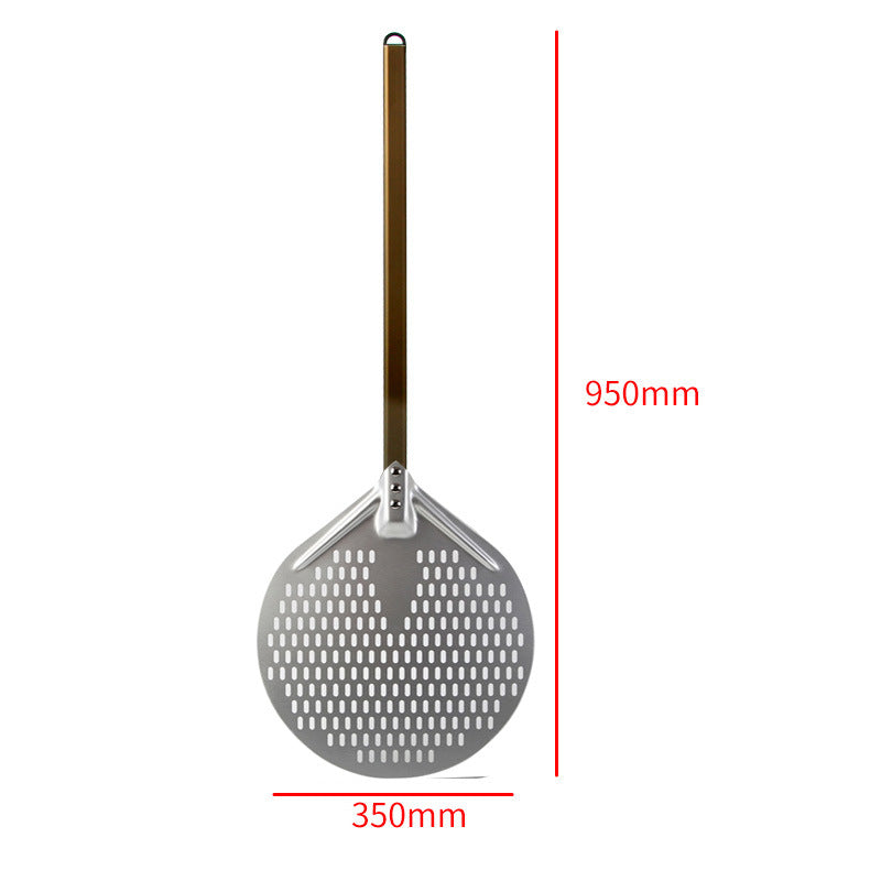 langer Holzgriff runde Aluminium-Pizzaschaufel mit verstärktem Hals Brehn