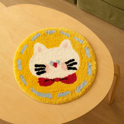 Niedlicher Katzenkopf Plüsch-Teppich Brehn