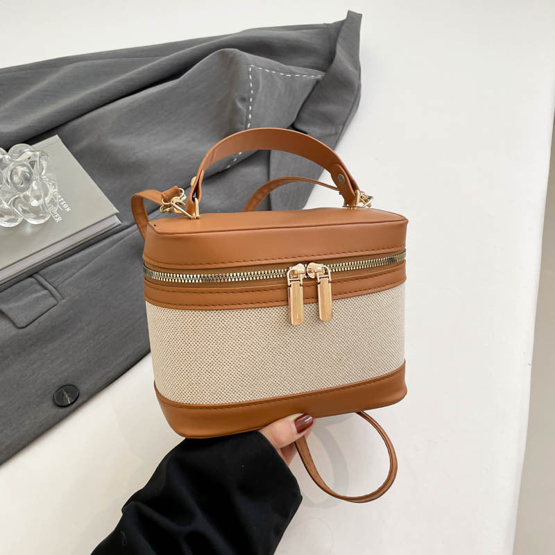 WoChic Leder- und Stoff Umhängetasche Brehn