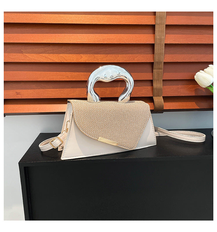 Stylische geometrische strukturierte Handtasche Brehn