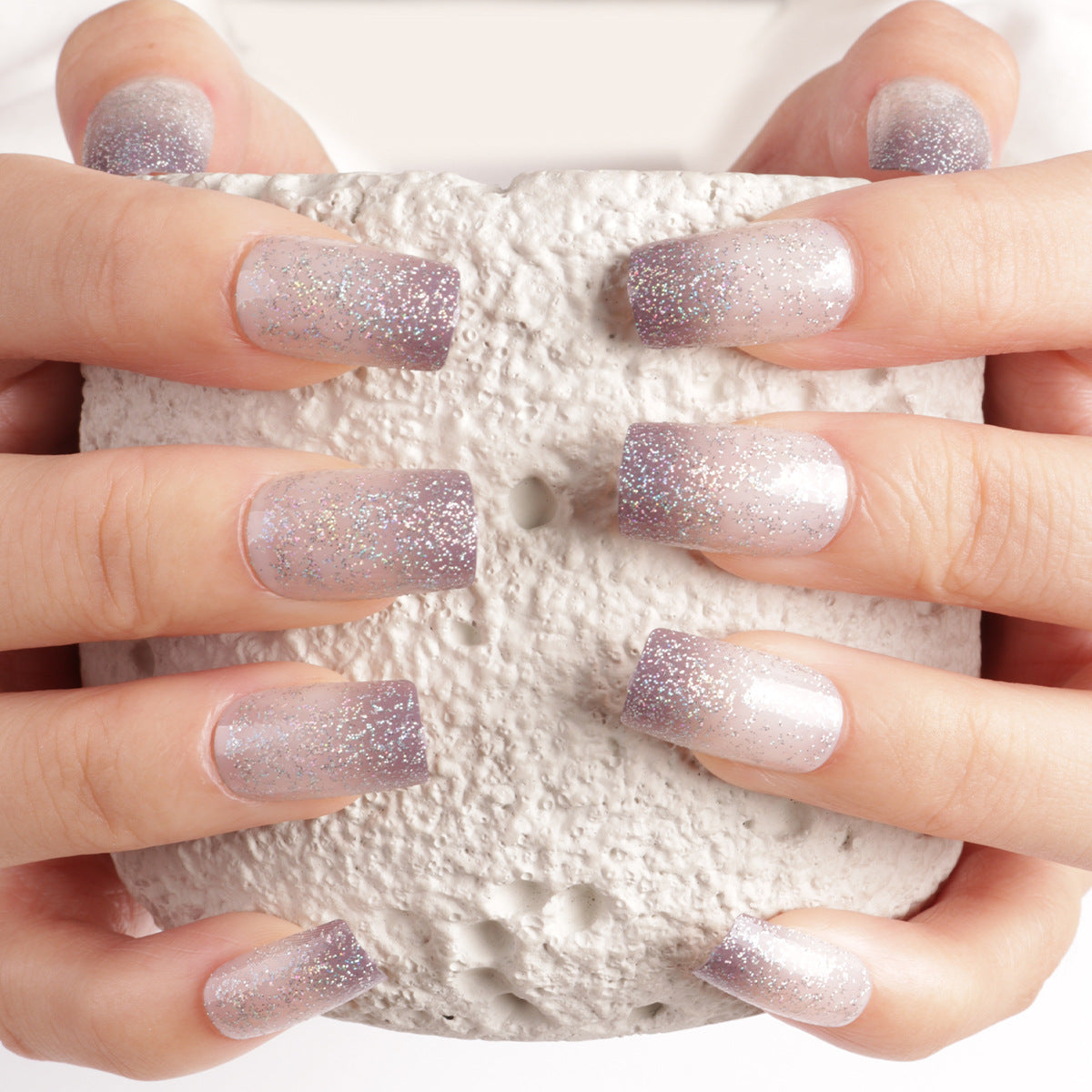 Glamouröse Glitzer Ombre Press-On Nägel Brehn