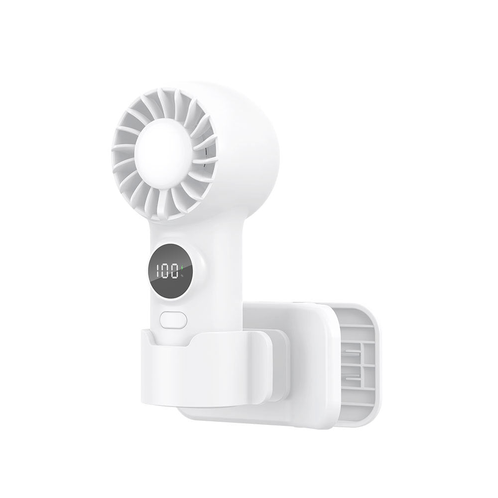 Unisex Mini Digital Display Rechargeable Handheld Fan Brehn