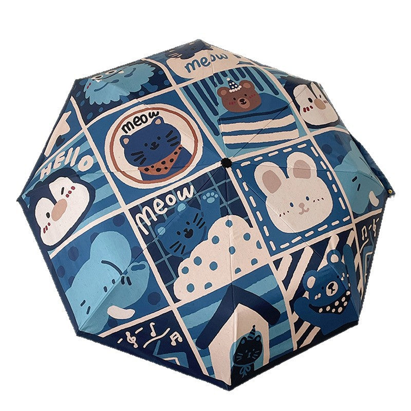Damen Automatischer Regenschirm mit kreativem Muster Brehn
