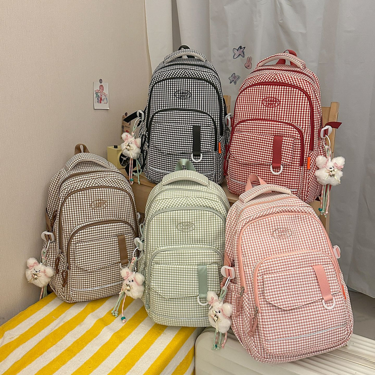 Stylische Schachbrettmuster-Rucksack Brehn 1791205963