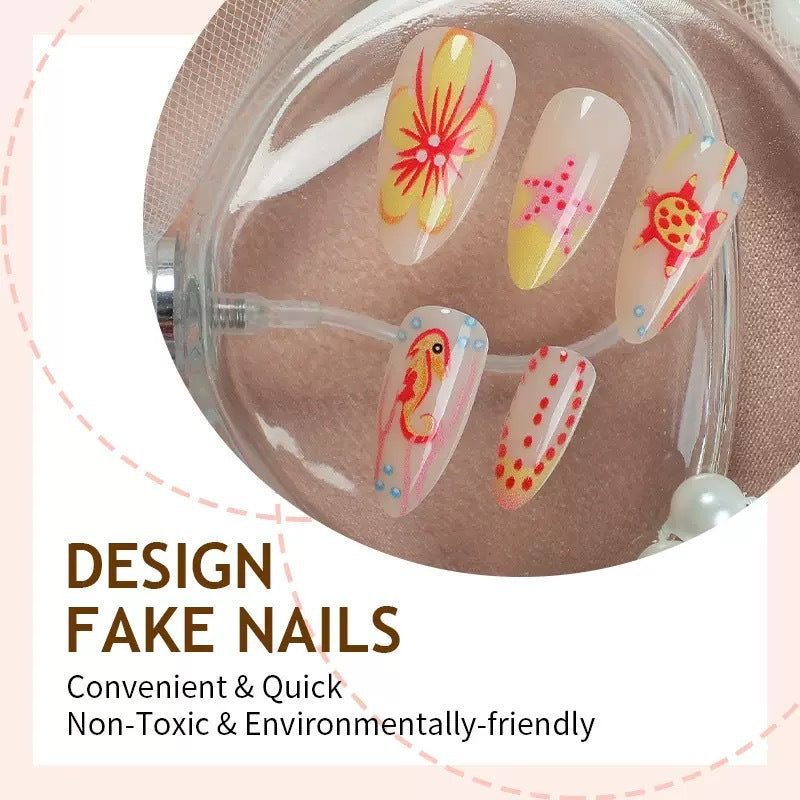 Kunstnagelset mit maritimem Design und lebhaften 3D-Motiven Brehn