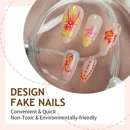 Kunstnagelset mit maritimem Design und lebhaften 3D-Motiven Brehn