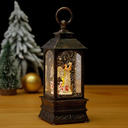 Nostalgische Weihnachtslaterne mit beweglicher Szene Brehn