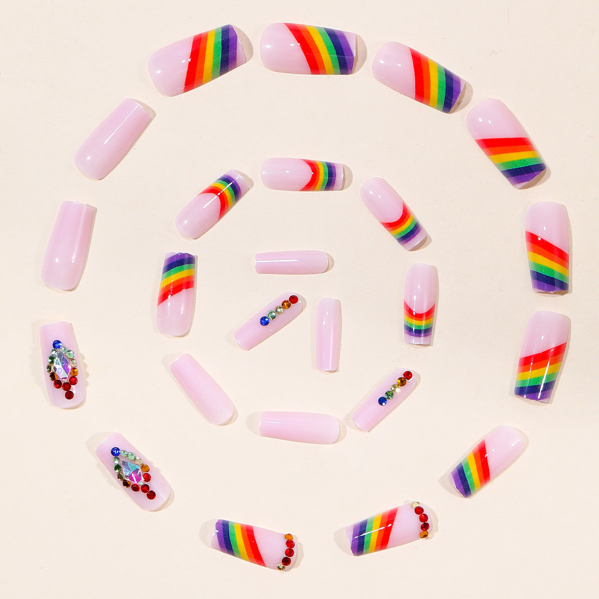 Glamorous Regenbogen-inspirierte Nail Art Extensions Brehn