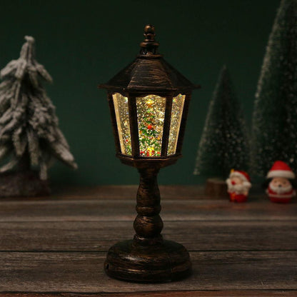Nostalgische Weihnachtslaterne mit beweglicher Santa-Szene Brehn