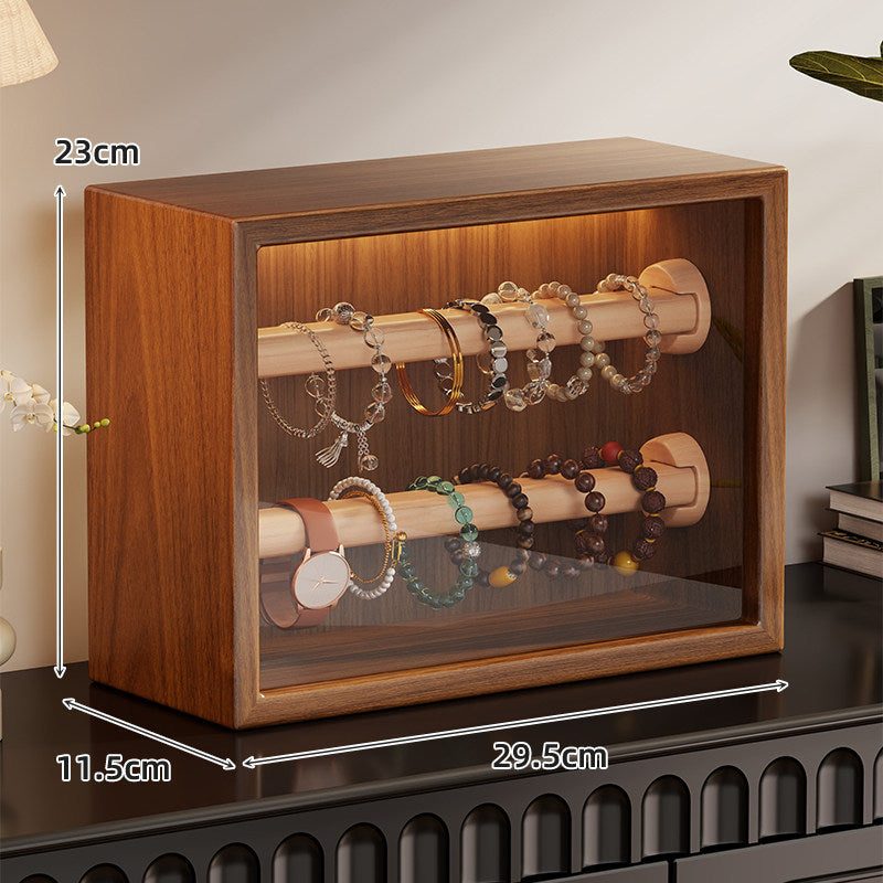 Holz-Glas-Front-Armband- und Uhren-Display-Organizer