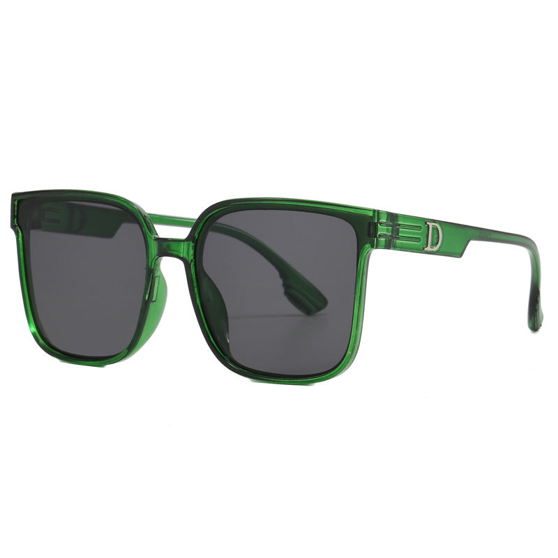 Damen stylische quadratische Sonnenbrille mit transparentem Rahmen Brehn