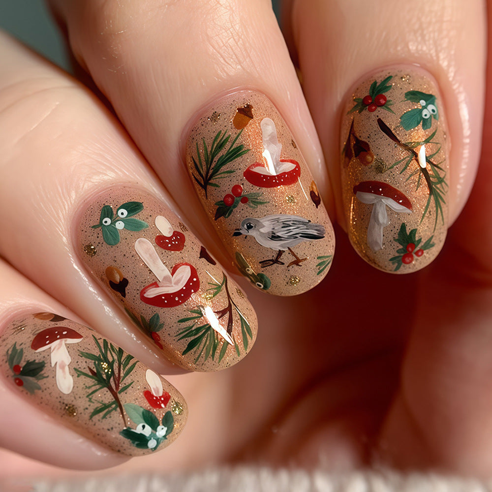 Saisonales thematisiertes Press-On-Nagelkunst-Set Brehn