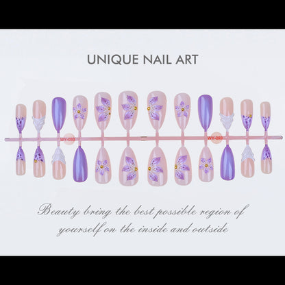 Blumen-Themen Press-On Nagelkunst Set Brehn