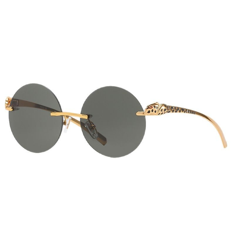 Damen runde Sonnenbrille mit luxuriösen Akzenten und schützendem UV-Schutz Brehn