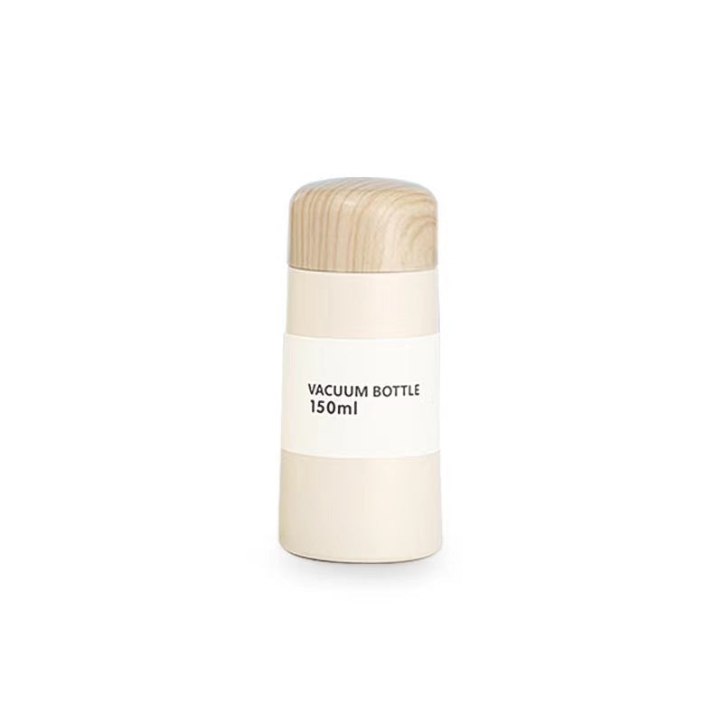 Damen vakuumisolierte Wasserflasche mit innovativem Holzdeckel Brehn