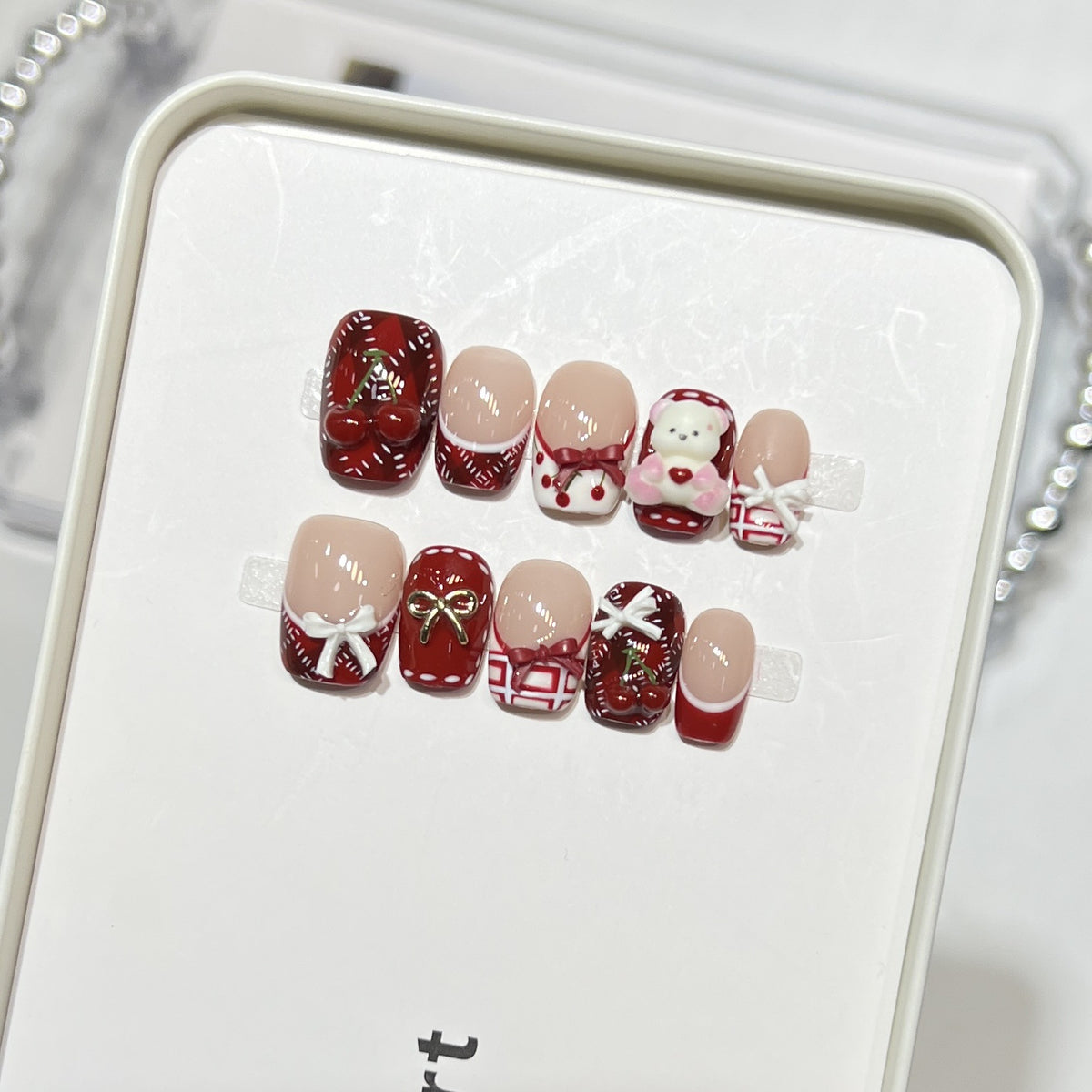 Verspielt Dessert-Themen Press-On Nagelkunst Set Brehn