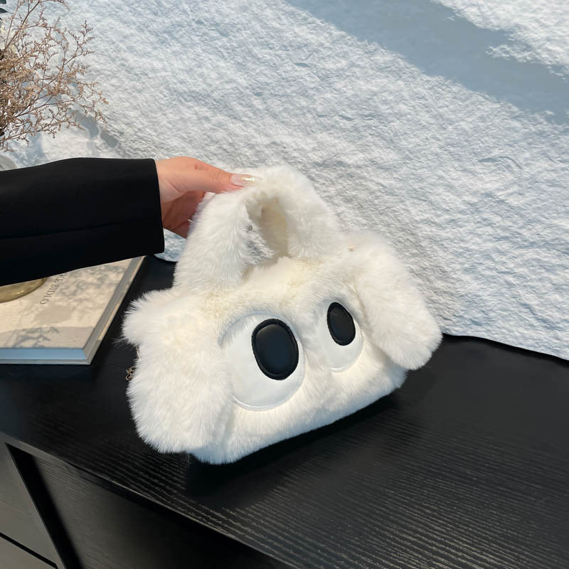 Kuschelige Plüsch Umhängetasche mit Ohr-Applikation Brehn