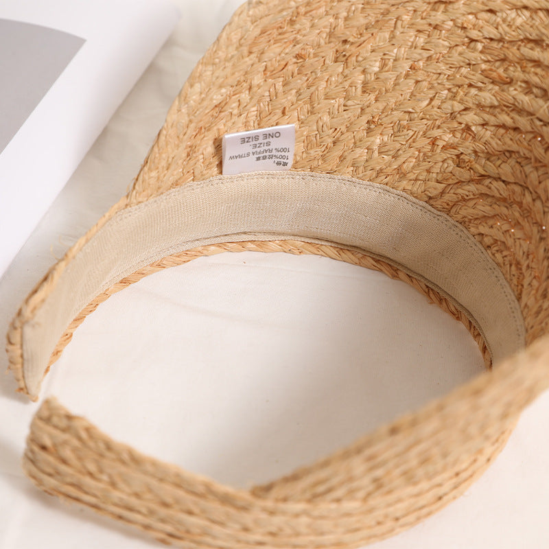 Damen Weiche Sonnenblende aus natürlichem Bastmaterial Brehn