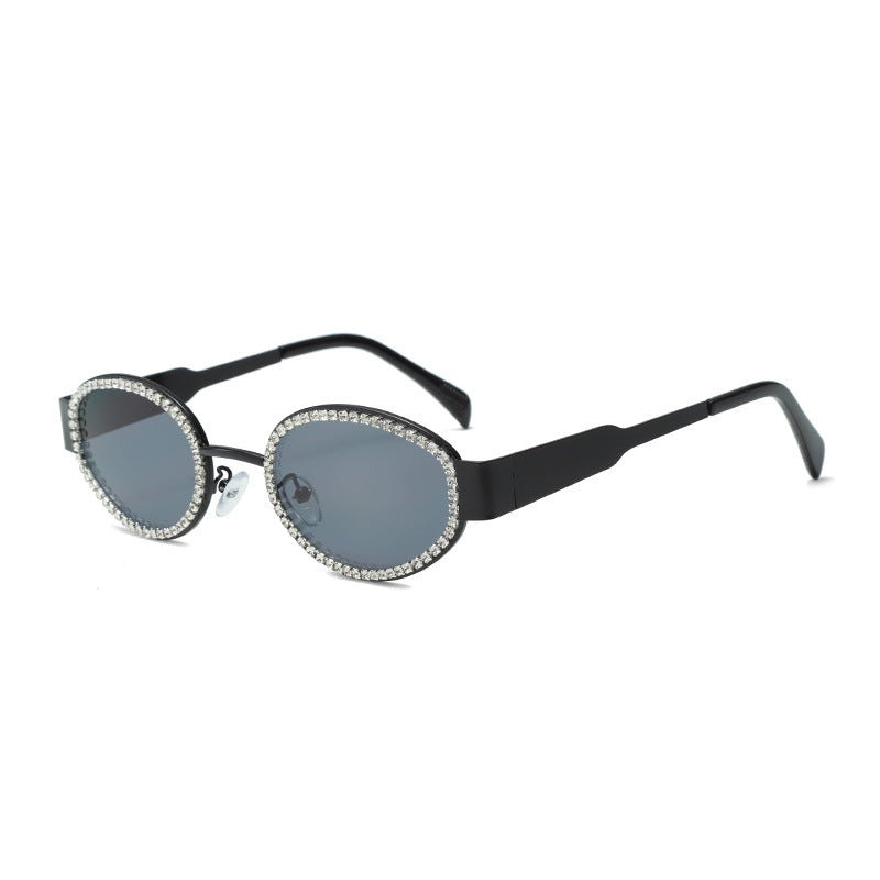 Damen Designer-Sonnenbrille mit funkelndem Kristallrahmen Brehn