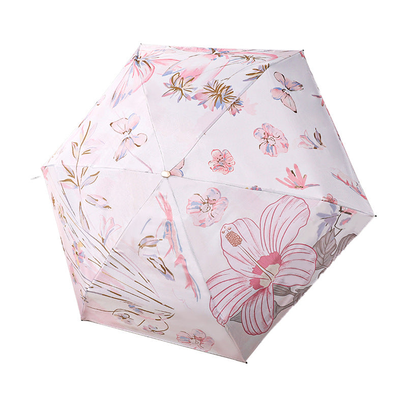 Damen Faltbarer Regenschirm mit stilvollem Blumenmuster Brehn