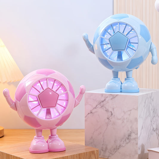 Damen tragbarer USB Mini-Ventilator im kreativen Fußball-Design Brehn