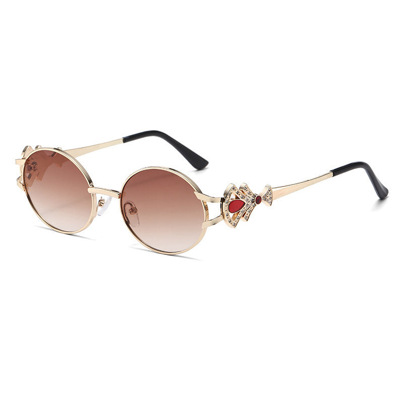 Damen elegante rechteckige Sonnenbrille mit glamourösen Verzierungen Brehn