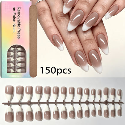 Elegante Gradient French Tip Press-On Nails Brehn