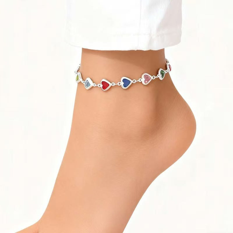 Herzförmiger Edelstein Charm-Armband Brehn