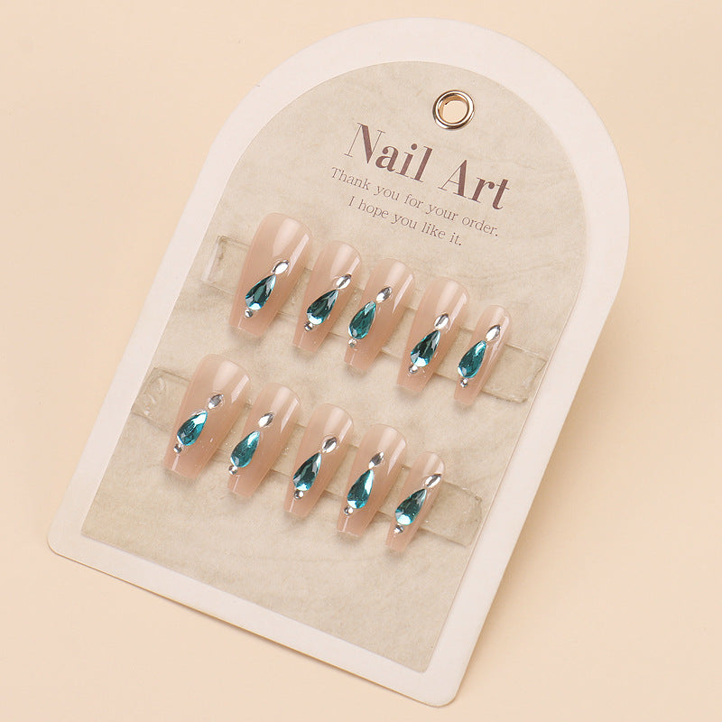 Premium Dekorative Nagelkunst Tipps mit Edelsteinakzenten Brehn