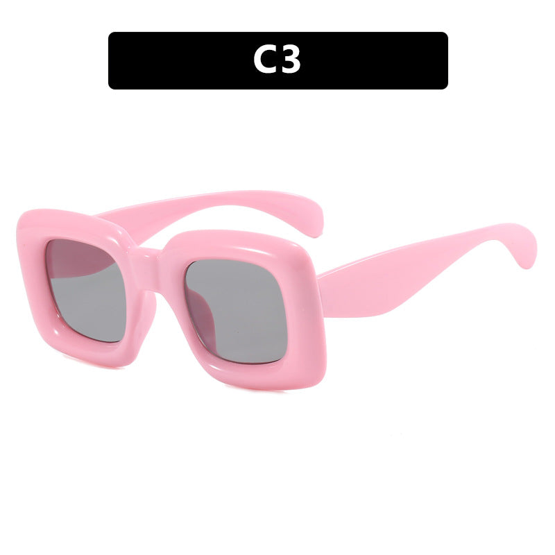 Damen stilvolle quadratische Sonnenbrille mit breitem Rahmen Brehn