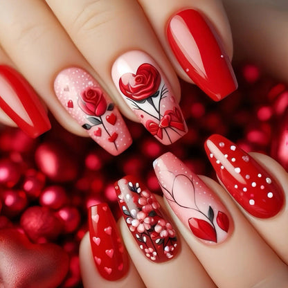 Florales Design Acryl-Nagelkunstverlängerungen Brehn